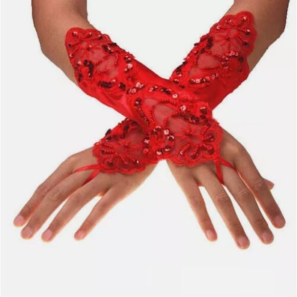 Pearl lace Bridal glove Wedding Prom Party Costume - Picture 1 of 1